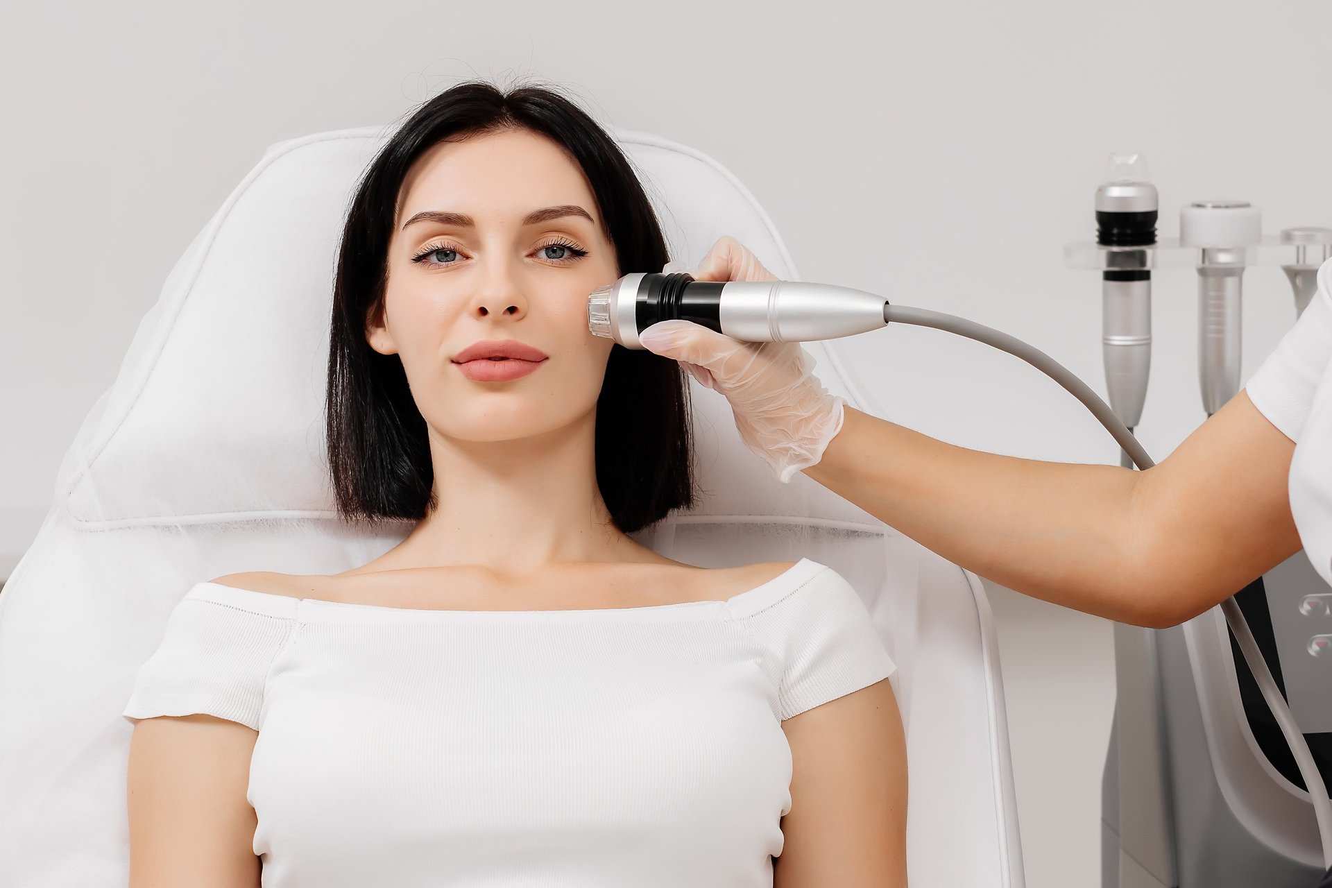 Professional skin tightening treatment in luxury spa setting