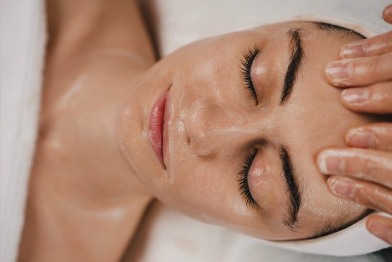 RF facial treatment for skin tightening and renewal