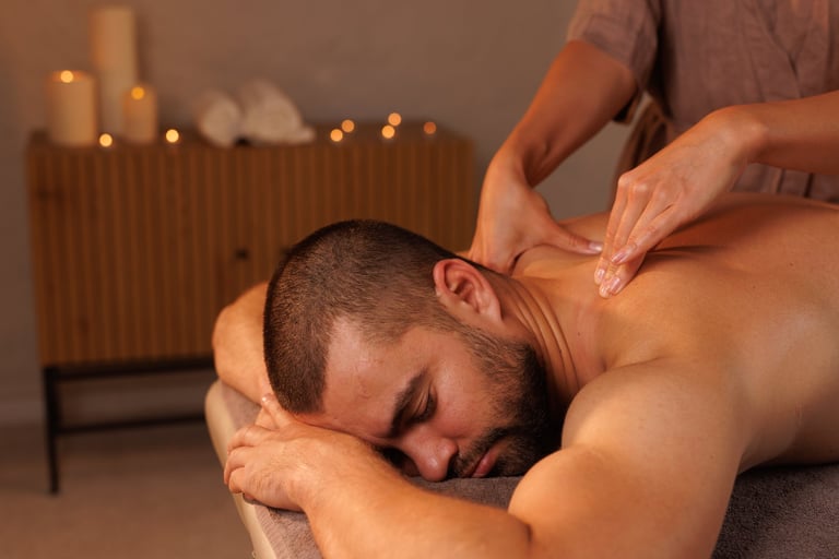 Relaxing massage technique supporting circulation and wellness in a spa environment