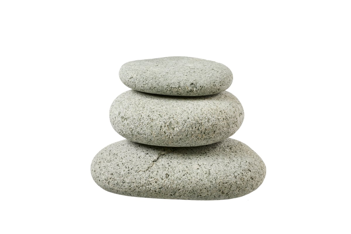 Stack of zen water stones isolated, representing inner peace and meditative calm
