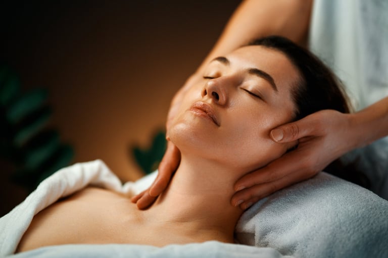 Professional facial treatment in luxury spa setting