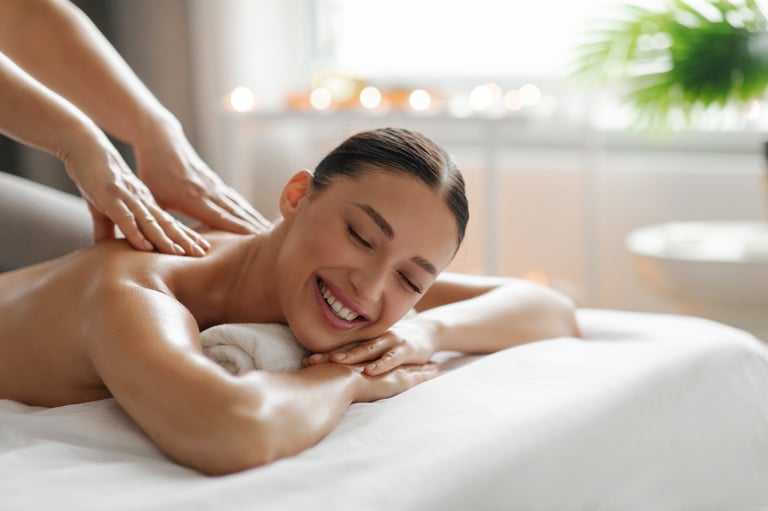 Relaxing lymphatic massage in a serene luxury spa setting